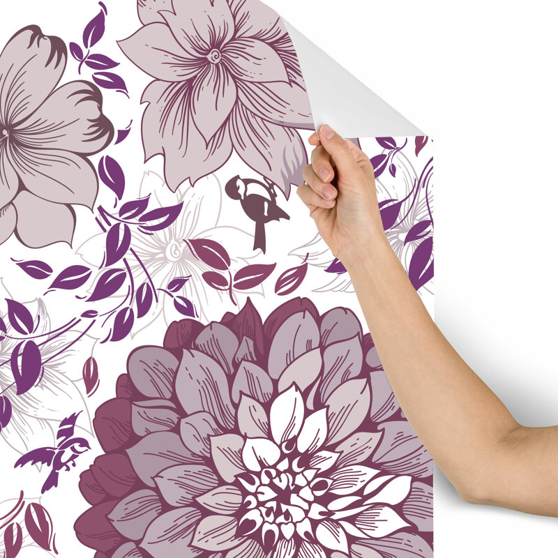 Red Barrel Studio® Ouellet Bloom Floral 10' L x 24" W Peel and Stick ...