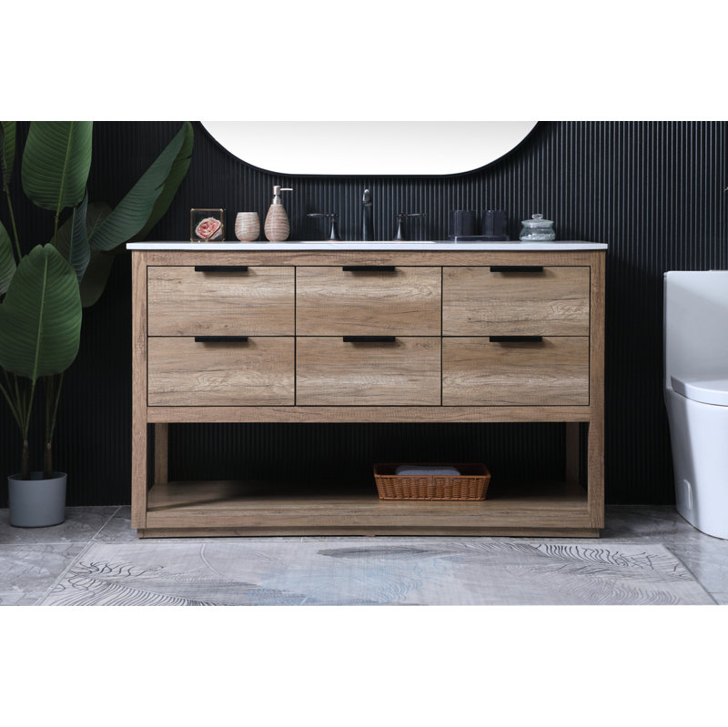 Ensemble de meuble-lavabo simple 54 po Radnor, Chêne naturel