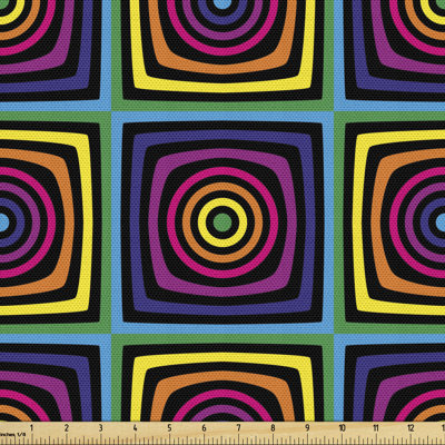 Chinika Whirlpool Effect Nested Square and Circles Multi-Purpose Fabric