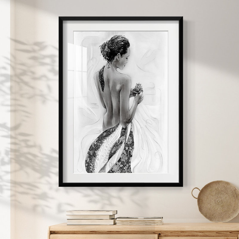 Solitude S croquis I - impression encadrée, H 28,5 po x l 20,5 po, Noir
