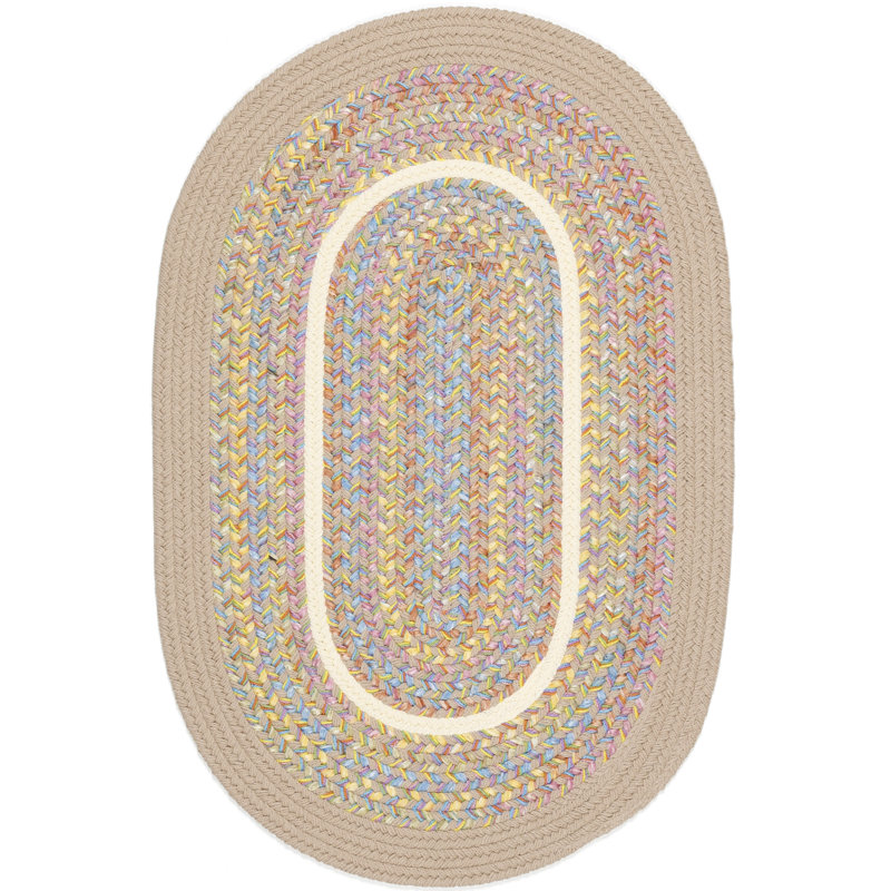 Tapis intérieur / extérieur beige Pavel, Ovale 4 pi x 6 pi