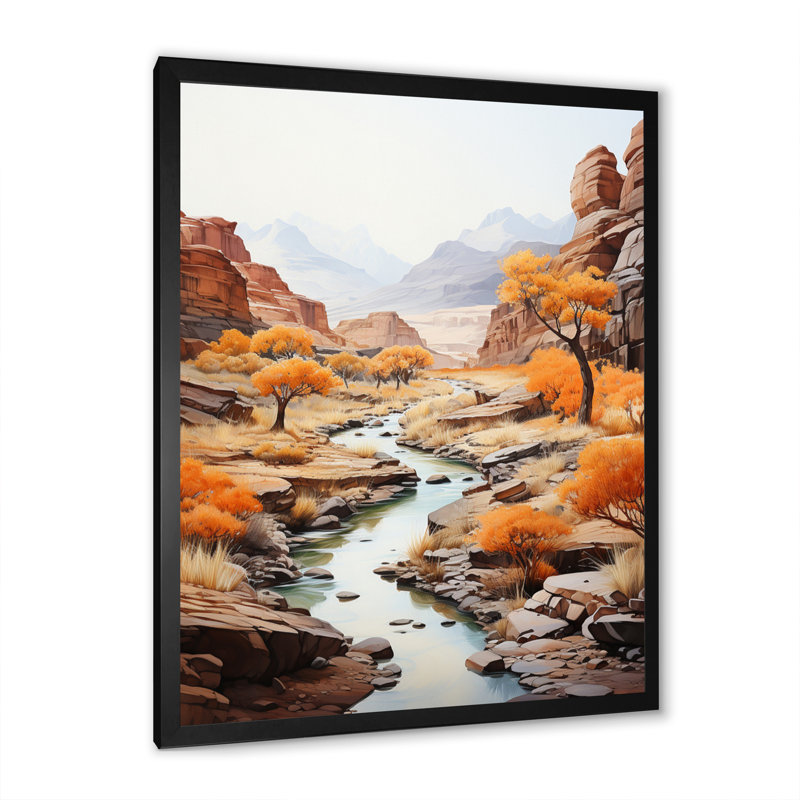 «Meandering River Endless Journey IV», reproduction d'art sur toile, H 32 po x l 24 po x P 1 po, Cadre noir