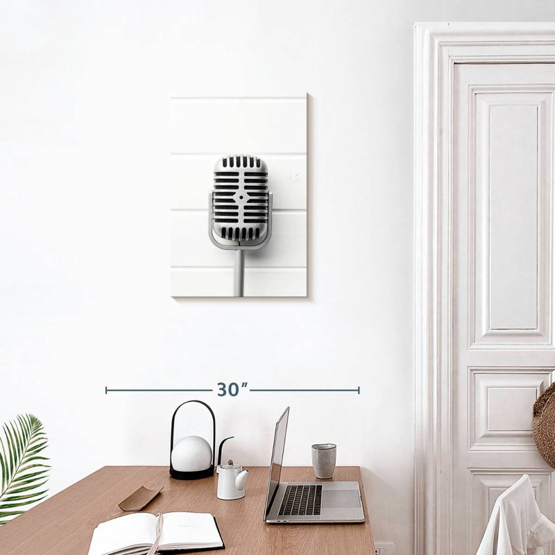 Microphone de scène rétro Abarca, H 24 po x l 16 po