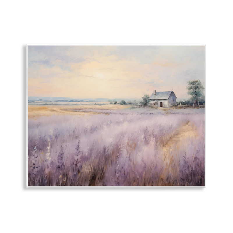Plaque murale Lavender Farm Fields, design par Arlington Prints