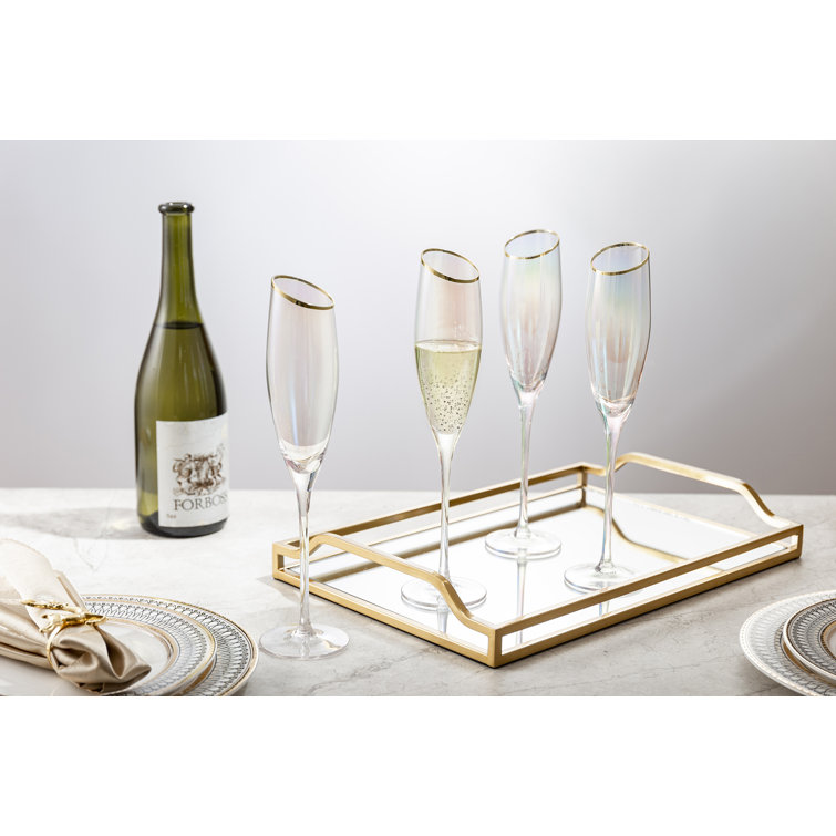 Gold Rim Champagne Flute - Saltwater House