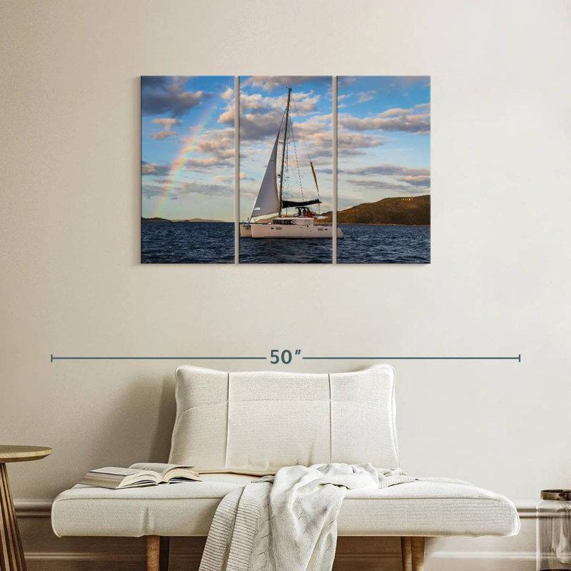 Mehar Rainbow Over Catamaran, 24" H x 38" W