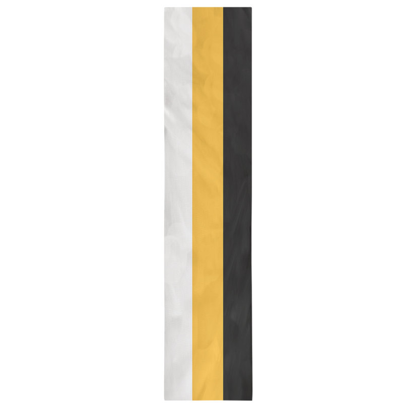 Boston Table Runner, Boston,White/Yellow/Black, 72" x 16", Cotton Blend