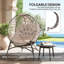 Outsunny Egg Chair with Soft Cushion, Outdoor Lounge Chair, Light Grey