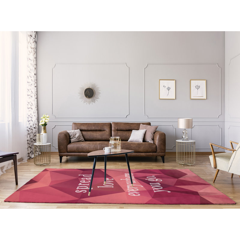 Tapis en polyester imit quote love, Rectangle 8 pi x 10 pi