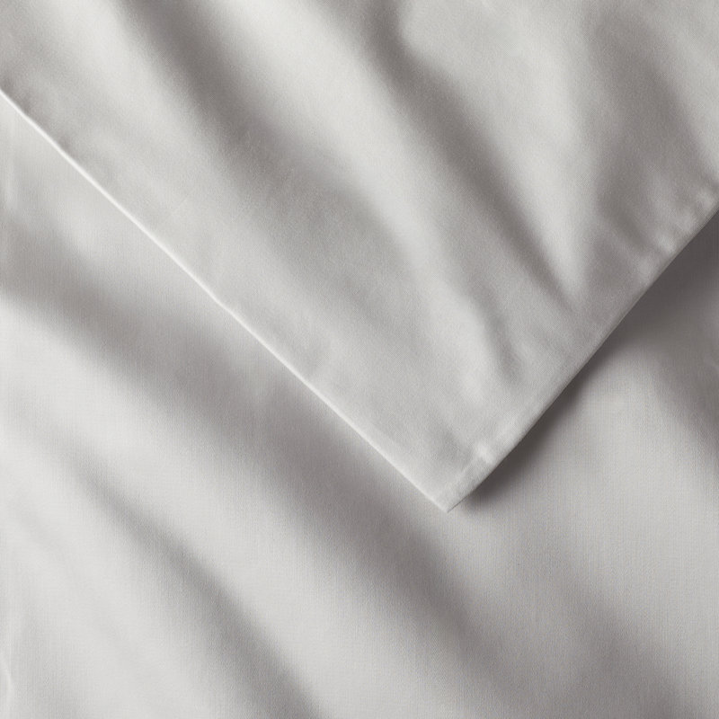 Danfield Cotton Sateen Duvet Cover Set, Soft Gray, Full / Queen Duvet Cover + 2 Pillow Shams