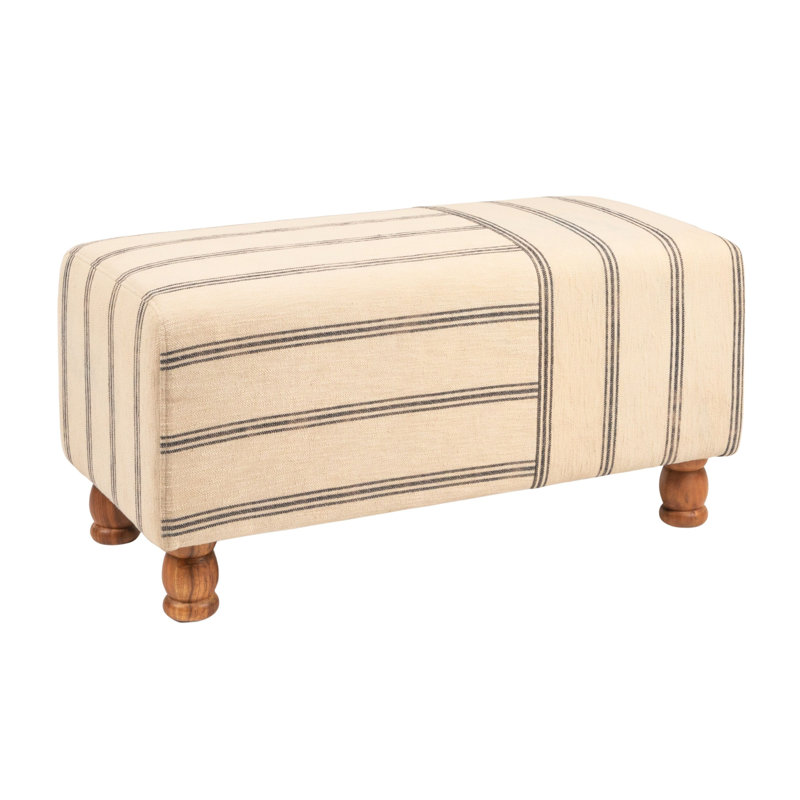 Banc rectangulaire en coton et acacia Sullivan