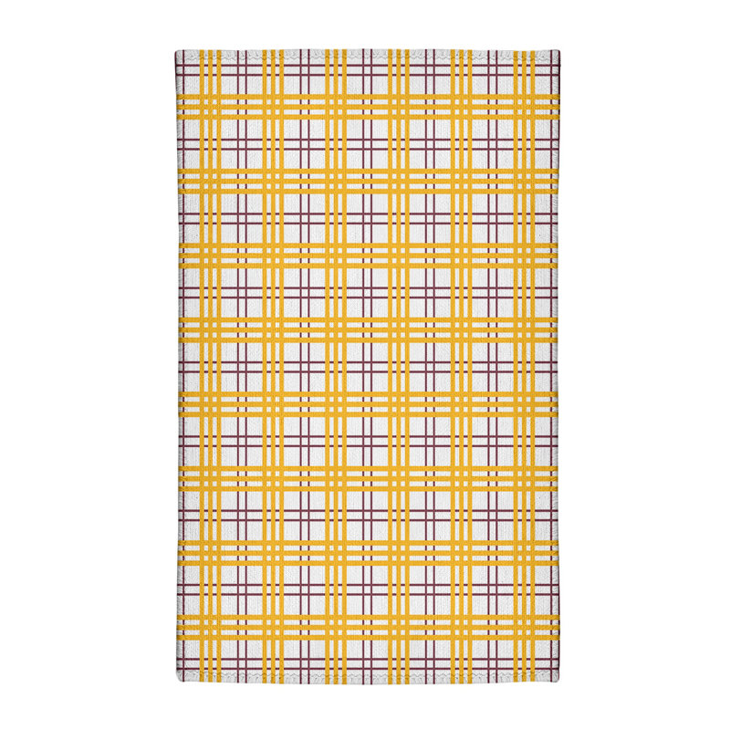 Tapis jaune / blanc à carreaux, Rectangle 3 pi x 5 pi