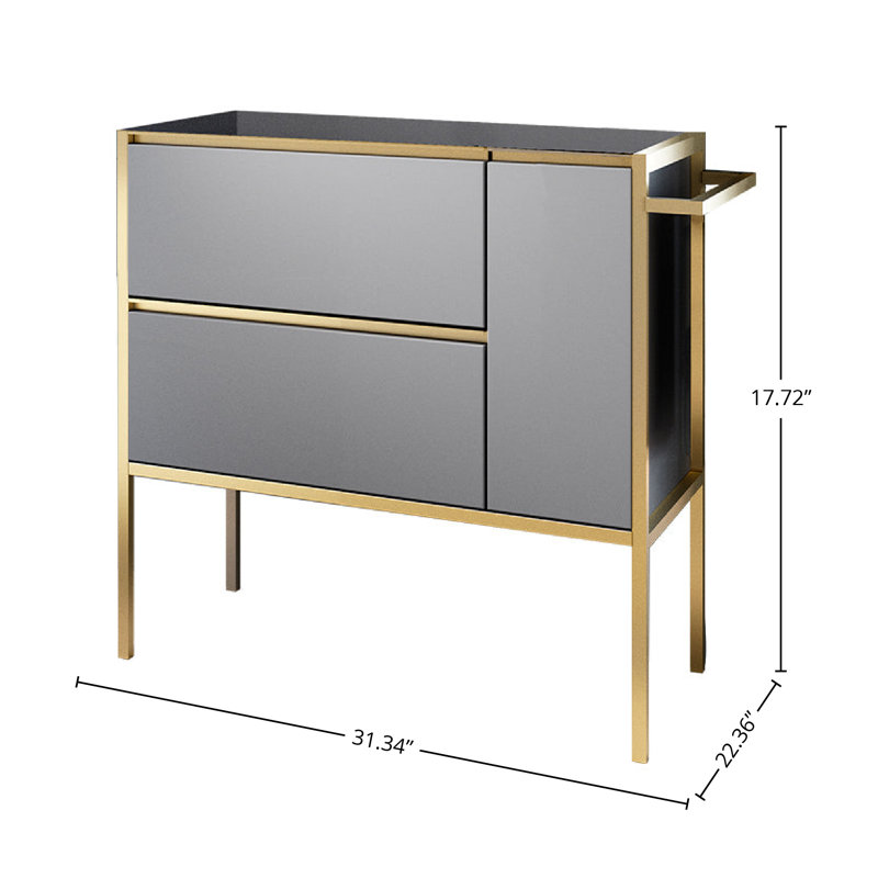 Wethington 23" Single Bathroom Vanity, Gray/Gold, 31.34" W
