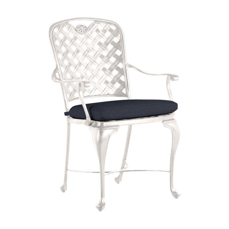 Fauteuil Provance, Pas de soudure, Lin marine, Craie