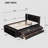Full Bed with Bookcase Headboard, Under bed Storage Drawers and Bed End Storage Case,Espresso-135401764