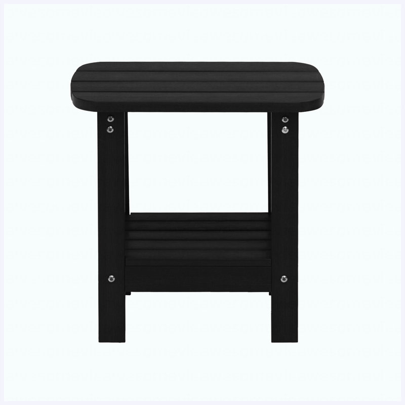 Table d'appoint 18,9 po d'extérieur en résine double couche, table d'appoint résistante aux intempéries pour porche de patio