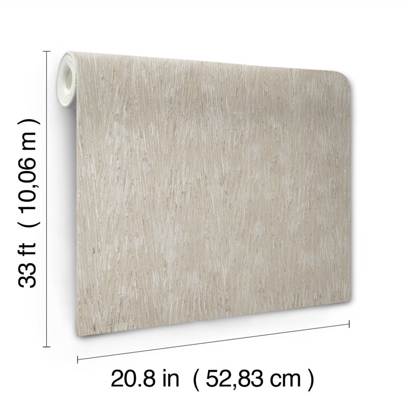 Gilded Plume Wallpaper, Warm Grey