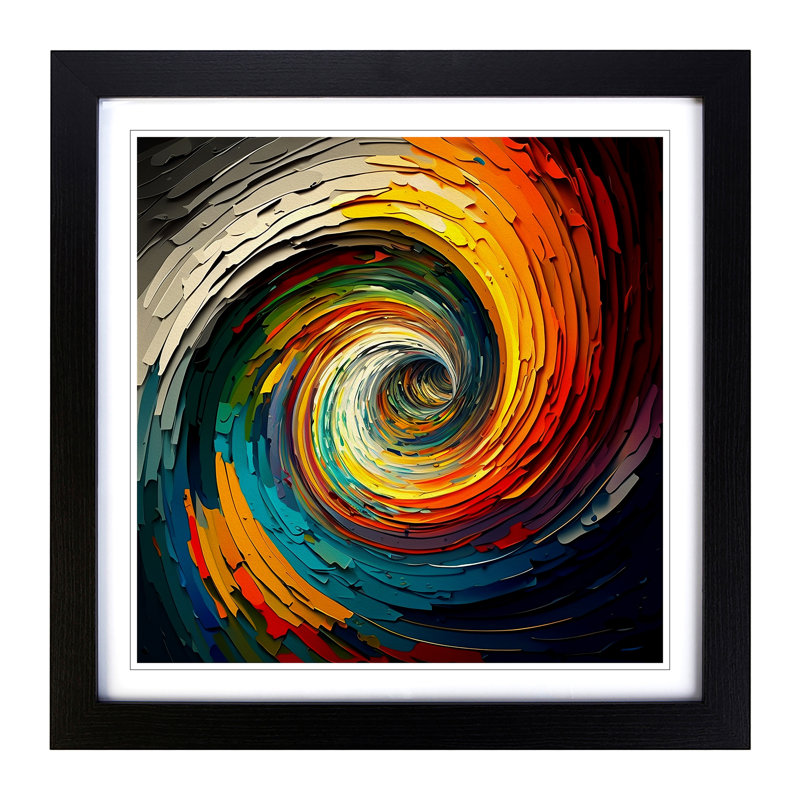 Hypnotize Palette Knife Painting - Framed Print, Black