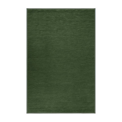 Machine Washable Solid Green Area Rug