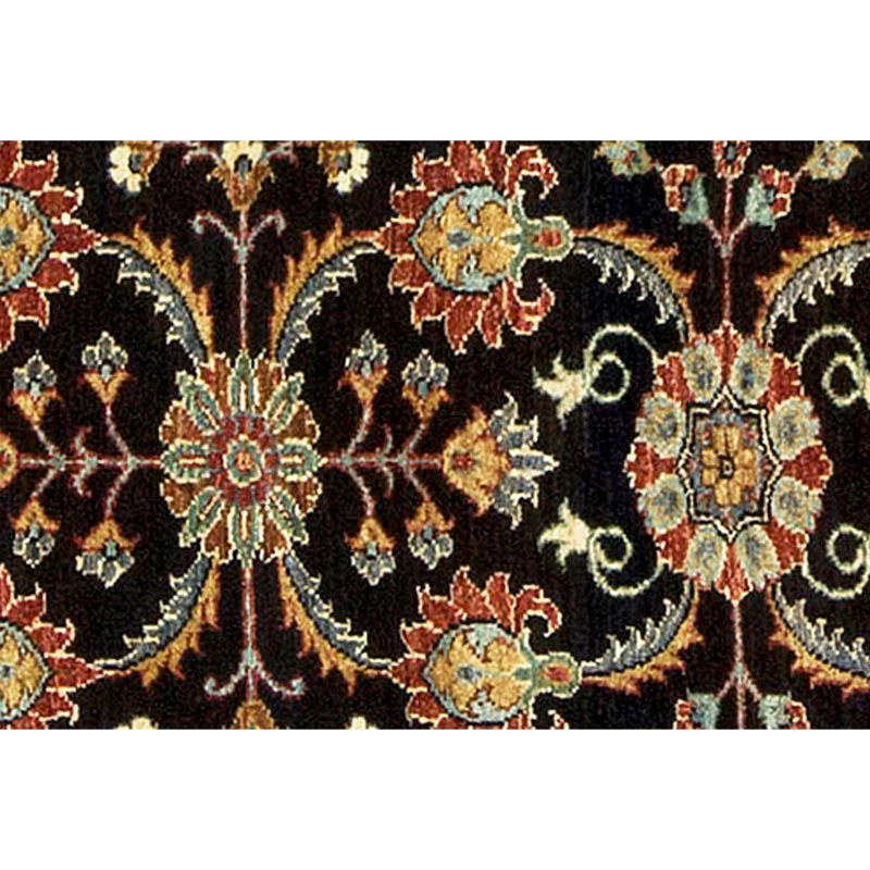 Tapis de couloir noir et rouge de haute qualité noué à la main Sultanabad