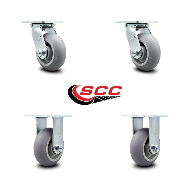 4-Piece Thermoplastic Rubber Caster Set