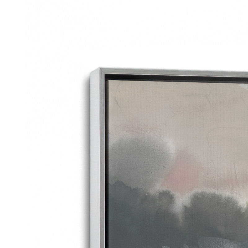 «Moody Horizon Mist II» par June Erica Vess, reproduction d'art sur toile, Argent argent, H 30 po x l 40 po