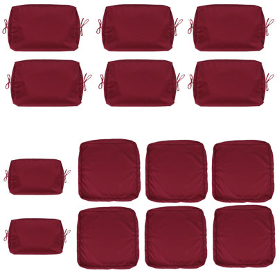 Cushion Covers For 7 Pcs (6-Seaters) Wicker Rattan Sectional Sofa, 14Pack Cushion Slipcovers Set Seat And Back,Outdoor Cushion Slipcover With Zipper, Red(Only Cover) Red