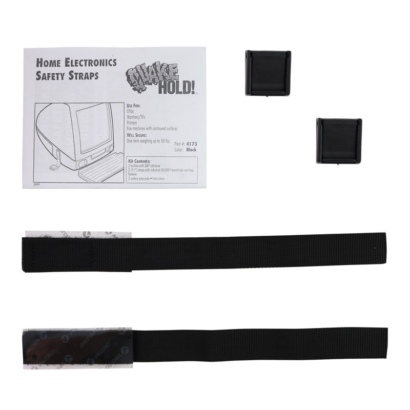 4 PK, Home Electronics Straps - Black
