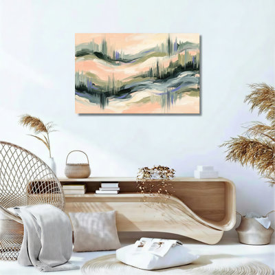 Ensemble de 1 tableau abstrait sur toile représentant un paysage