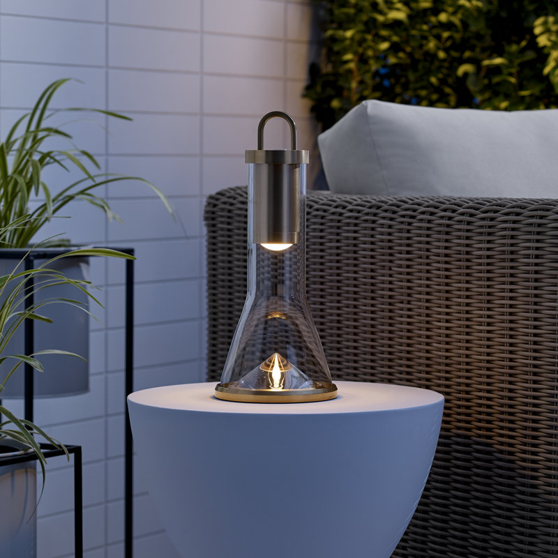 Kandella Accent Rechargeable Table Lamp, Natural Brass