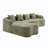 Boneless Full Compression L-Shape Sectional Sofa with Curved Chaise-798744743
