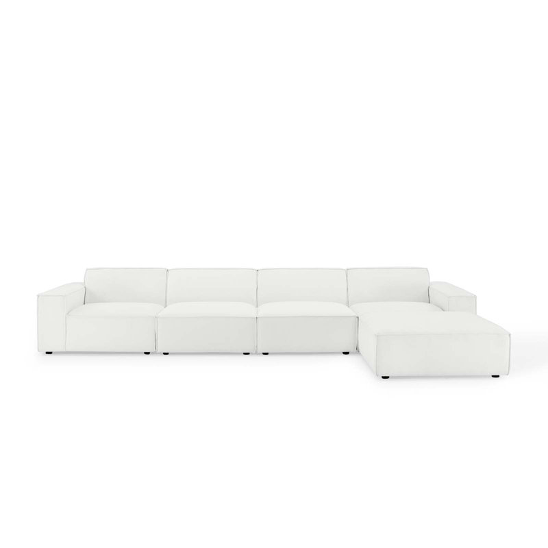 Restore 5-Piece Sectional Sofa, White Polyester
