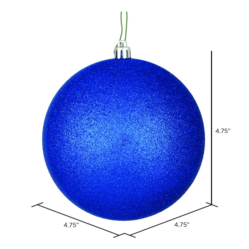 Décoration de boule décorative des Fêtes, H 4,75 po x l 4,75 po x P 4,75 po, Bleu minuit scintillant