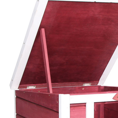 Cochon d'Inde rouge en bois avec construction - Cage pour lapin, chiot et plus