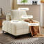 Fauteuil convertible beige en coton et lin 39,37 po-233824766