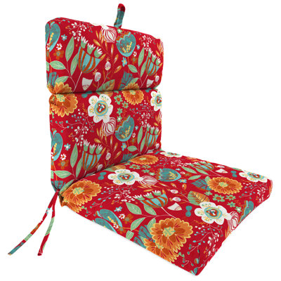 22" x 44" Outdoor Chair Cushion with Ties and Loop