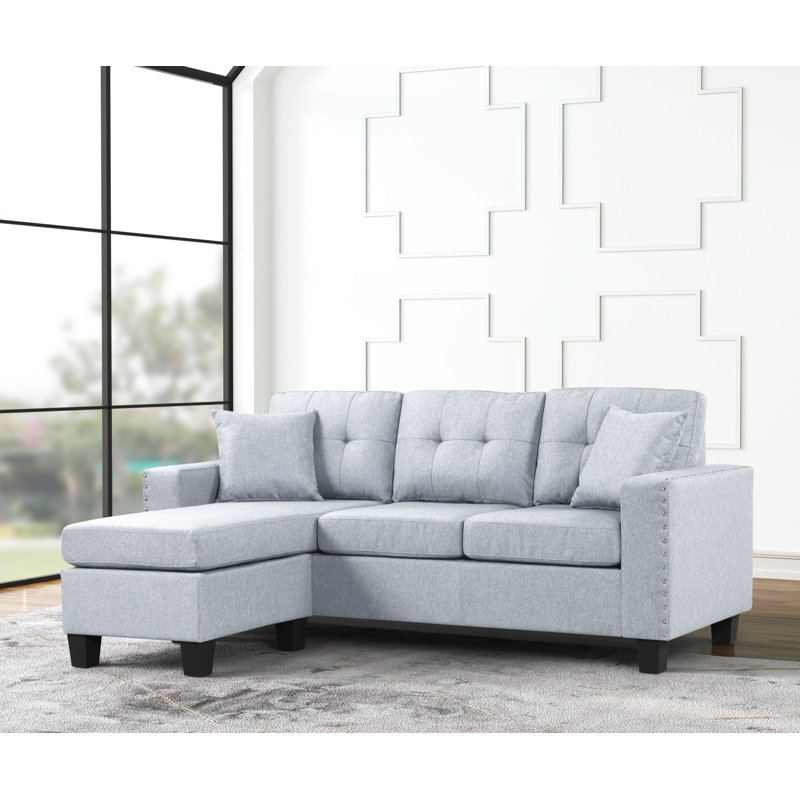 Canapé modulaire réversible Cris, Lin gris pâle