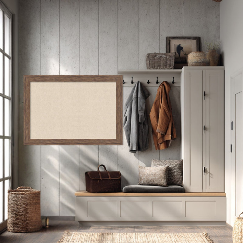  Tableau d'affichage encadré en tissu, lin naturel par Creative Bunch Studio, Taille du tableau 36 x 24