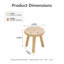  Tabouret en bois massif avec motif à pois 3D ludique, petit repose-pieds rond en bois, support pour plante, marchepied pour tout-petit