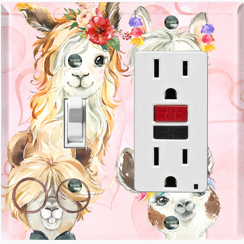 Patterned 2 - Gang Toggle Light Switch Standard Combination Wall Plate
