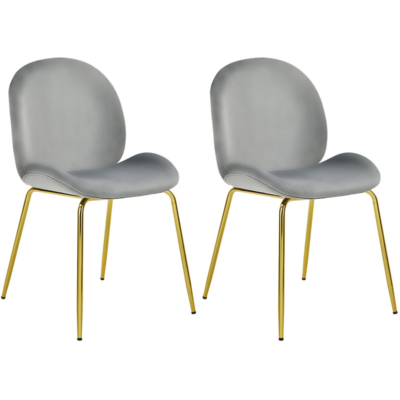 17'' H Velvet Upholstered Side Chair, Green Velvet