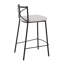 Tabouret de comptoir à hauteur fixe Modern Modern en métal et similicuir blanc par - ensemble de 2-689525354