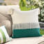 Housse de coussin décoratif contemporaine 100% coton à franges Color Block-2055327235-2055327260
