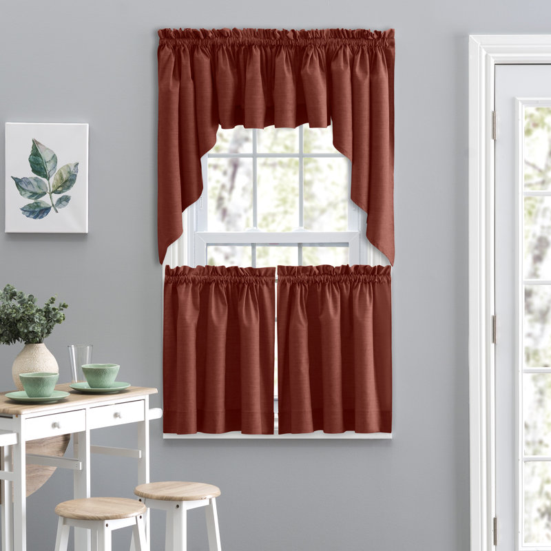 Lisa Tailored Window Valance, Red