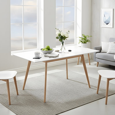 Extendable Beech Solid Wood Base Dining Table