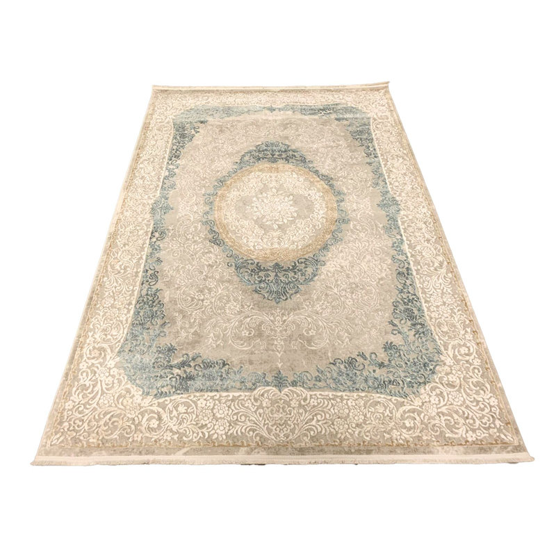 5x8 Blue and Gold Turkish Antep Rug
