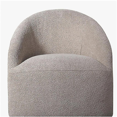 Chaise pivotante rembourrée à 360 degrés crème Voir ci-dessous
