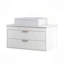 Meuble-lavabo flottant contemporain de 31,5 po avec lavabo vasque en céramique et armoire de rangement - parfait pour les petites salles de bain