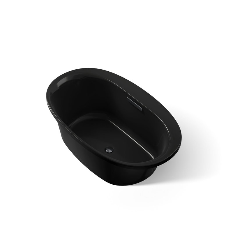 Underscore 60" x 36" Drop-in Soaking Acrylic Bathtub, Black