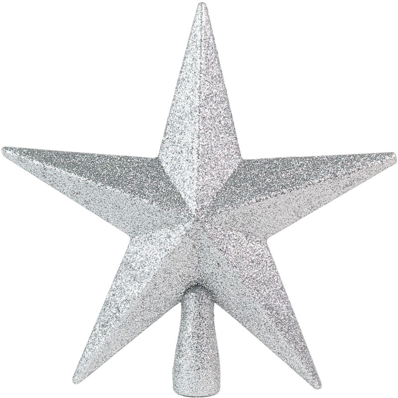 Décoration pour sommet de sapin étoile brillante, Argent argent